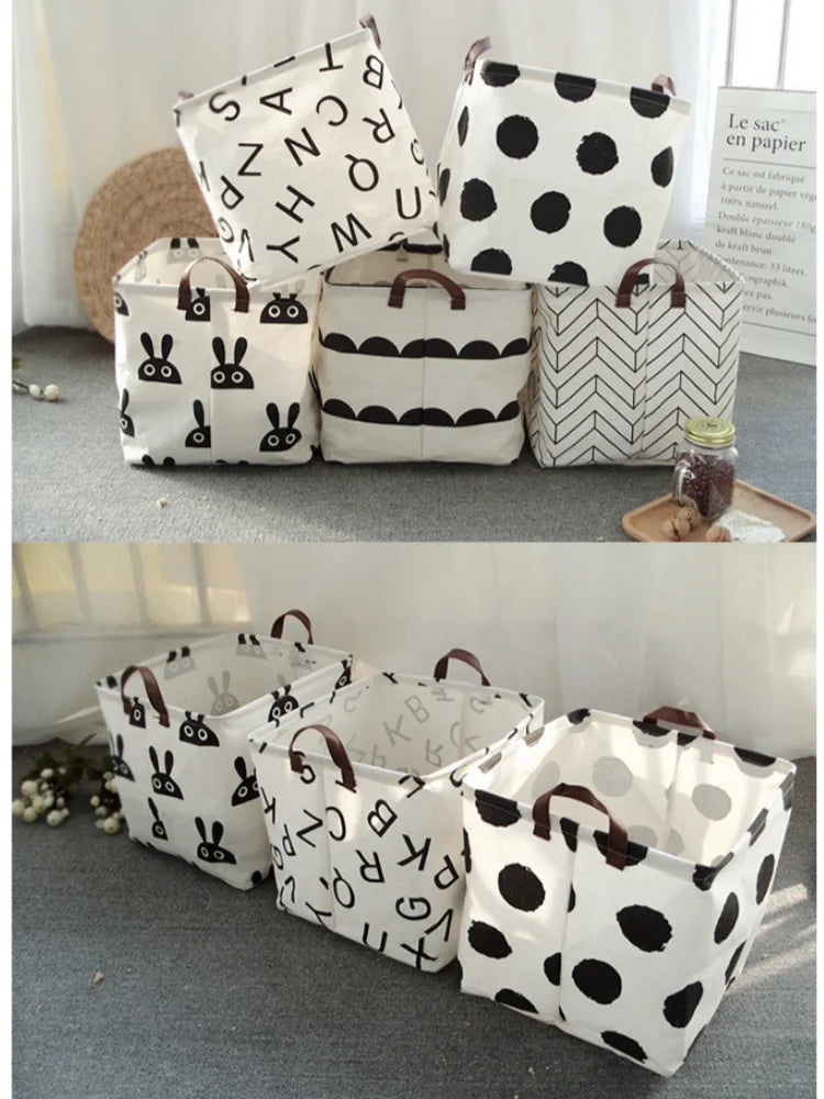 Foldable Cotton Linen Laundry Basket & Storage Bin Laundry Hamper Basket Babs