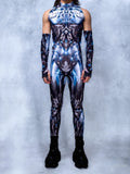 Men's Halloween Flame Magma Muscle Monster Bodysuit Tights Halloween Costume Bodysuit Babs 4XL C China Mainland
