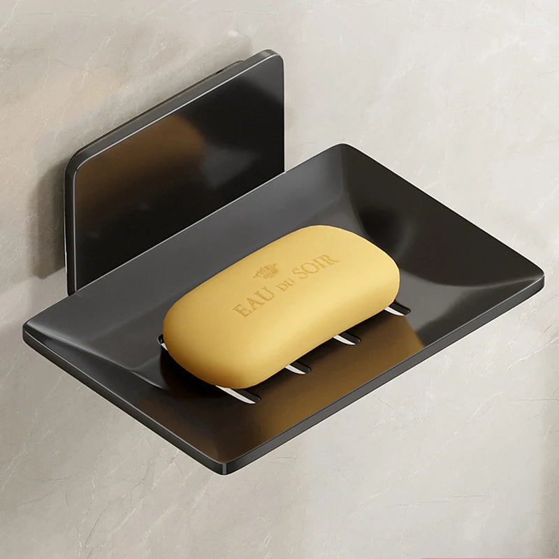 Stainless Steel Wall-Mounted Soap Holder – Mesh Drain Tray Soap Dish Holder Babs 1PCS-Black