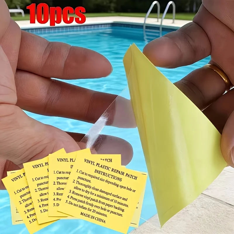 10Pcs Waterproof Vinyl Repair Patches – Pool, Tent & Inflatable Vinyl Repair Patches Babs