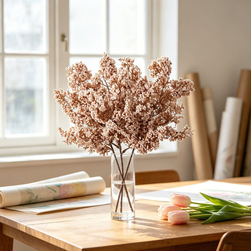 Artificial Winterberry Branch – Wedding & Holiday Home Décor Artificial Flower Branch Babs