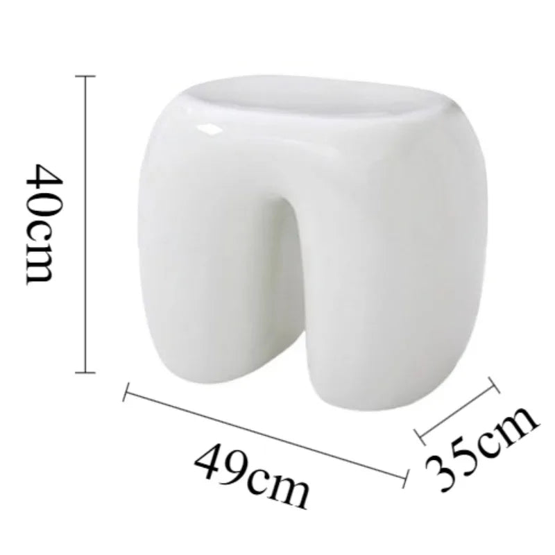 Modern Minimalist Low Accent Stool | Plastic Home Furniture Decorative Low Stool Babs