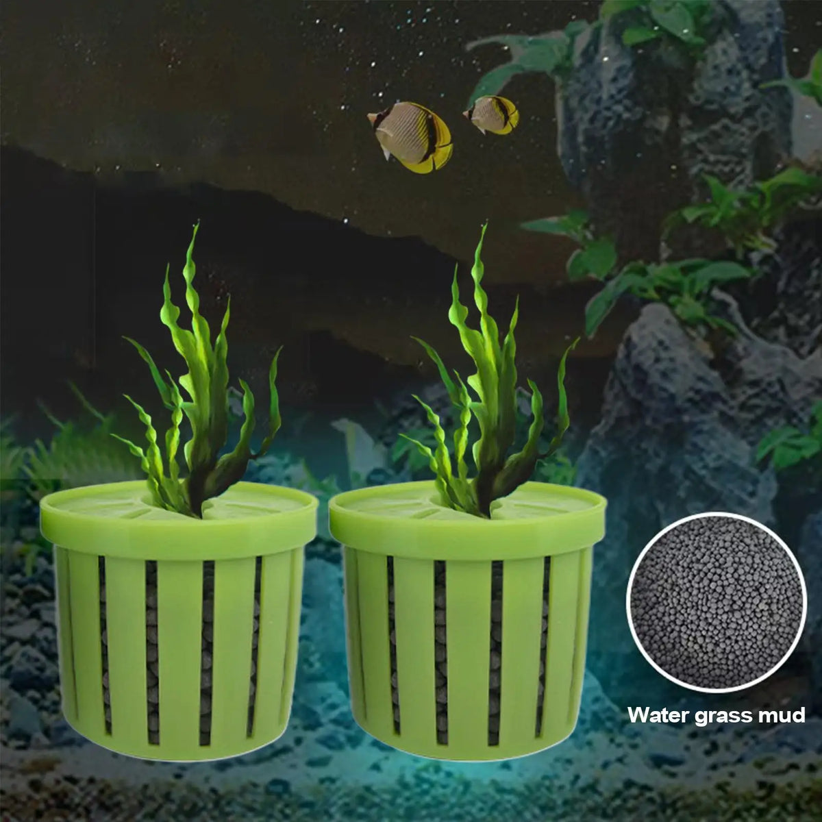 4-Pack Aquarium Net Cup Planter Baskets for Fish Tanks Aquarium Planter Basket Babs