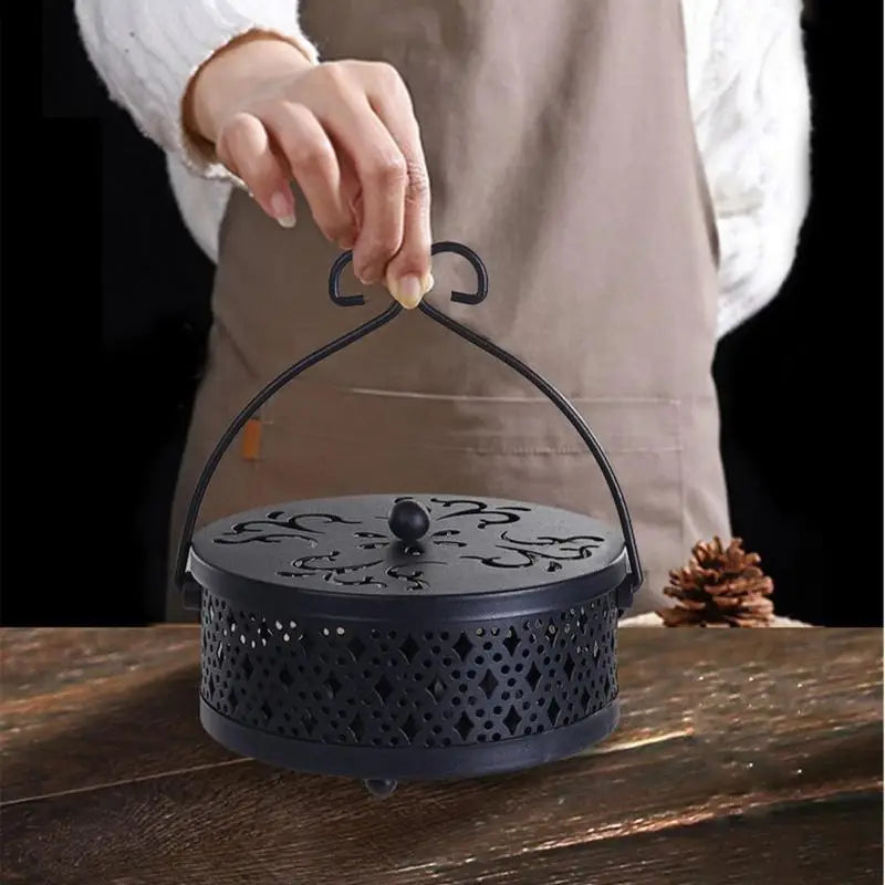 Metal Round Incense Holder & Mosquito Coil Rack | Heat Resistant Incense Coil Holder Babs