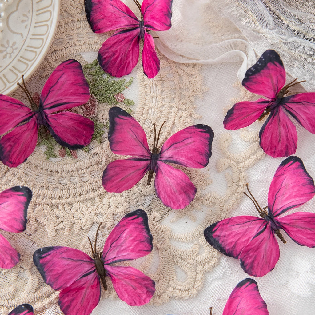 50/100 Pcs Artificial Fluorescent Butterflies for Home & Wedding Artificial Butterfly Decor Babs color 8 100 pcs