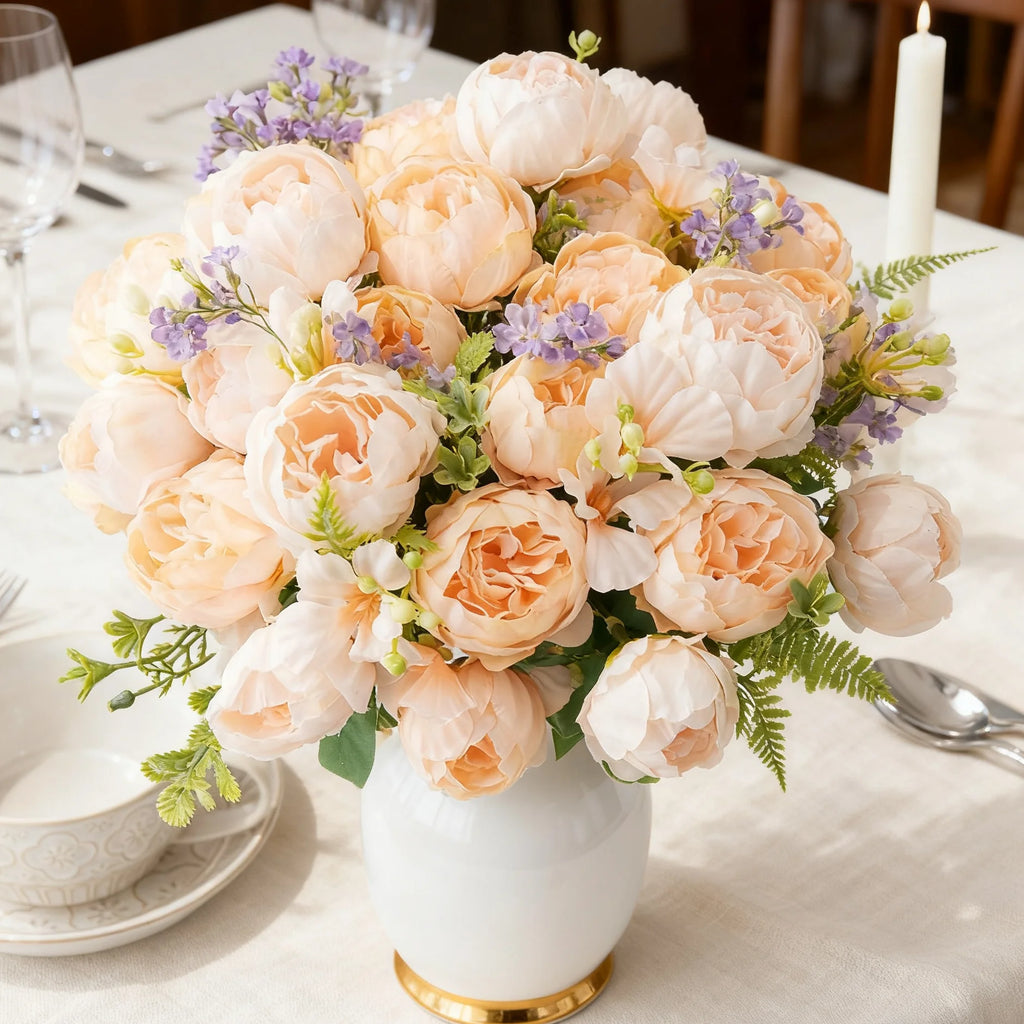 Artificial Silk Peony Rose Bouquet | Wedding & Home Décor Artificial Flower Bouquet Babs