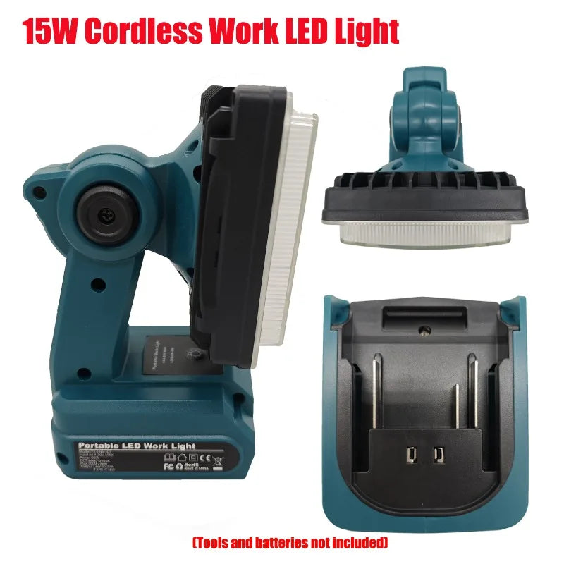 Makita 18V Compatible 15W Cordless LED Work Light – 2000 Lumens Cordless LED Work Light Babs