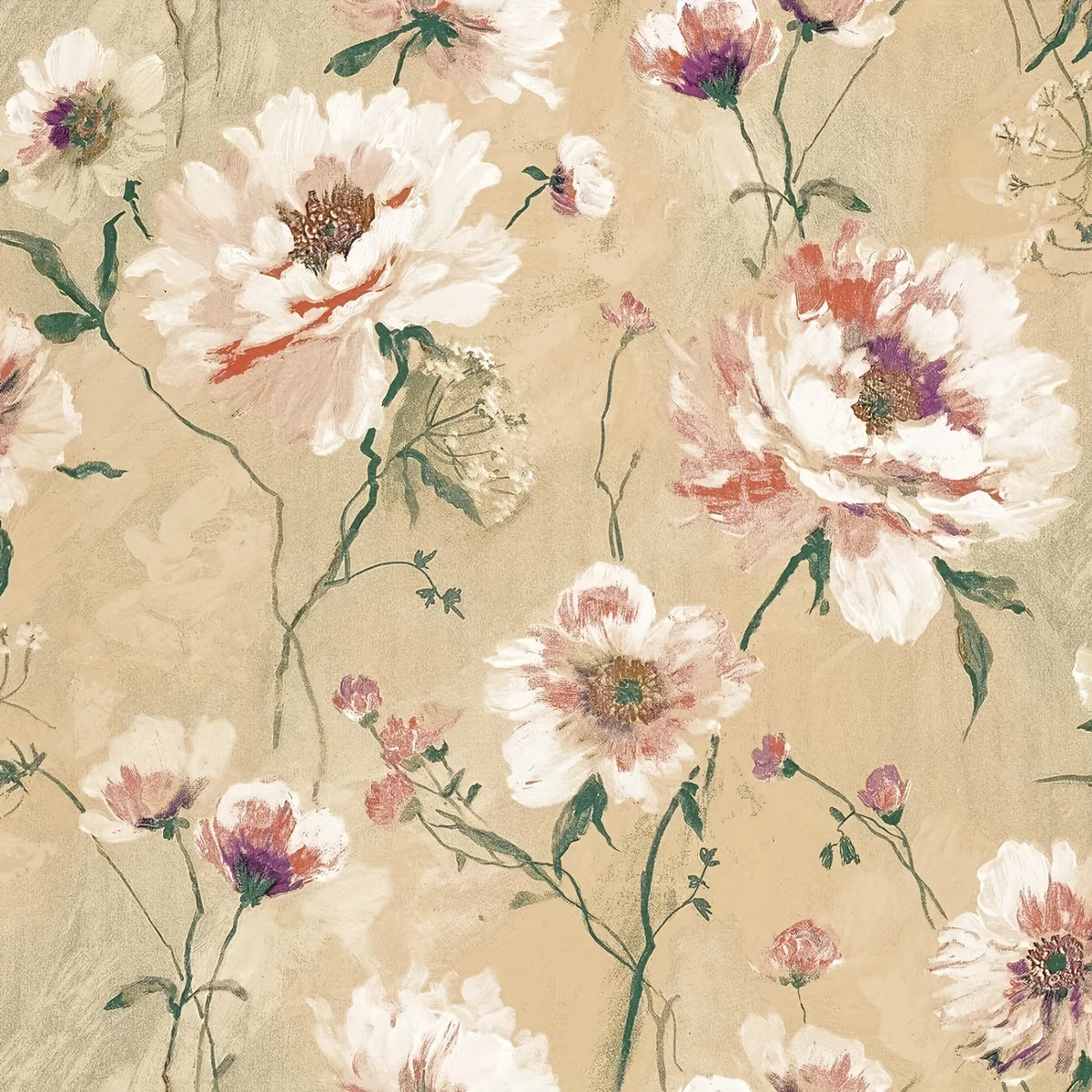 Rural Floral Peel & Stick Wallpaper – Waterproof PVC Wall Sticker Peel & Stick Wallpaper Babs