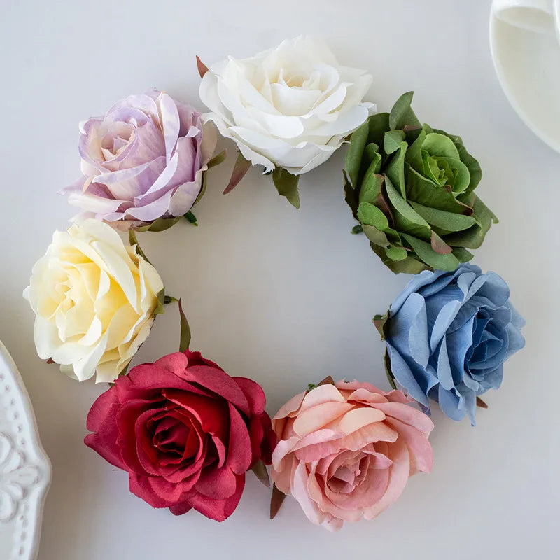10 Pcs Silk Artificial Rose Heads – Wedding & Home Décor Artificial Silk Flowers Babs