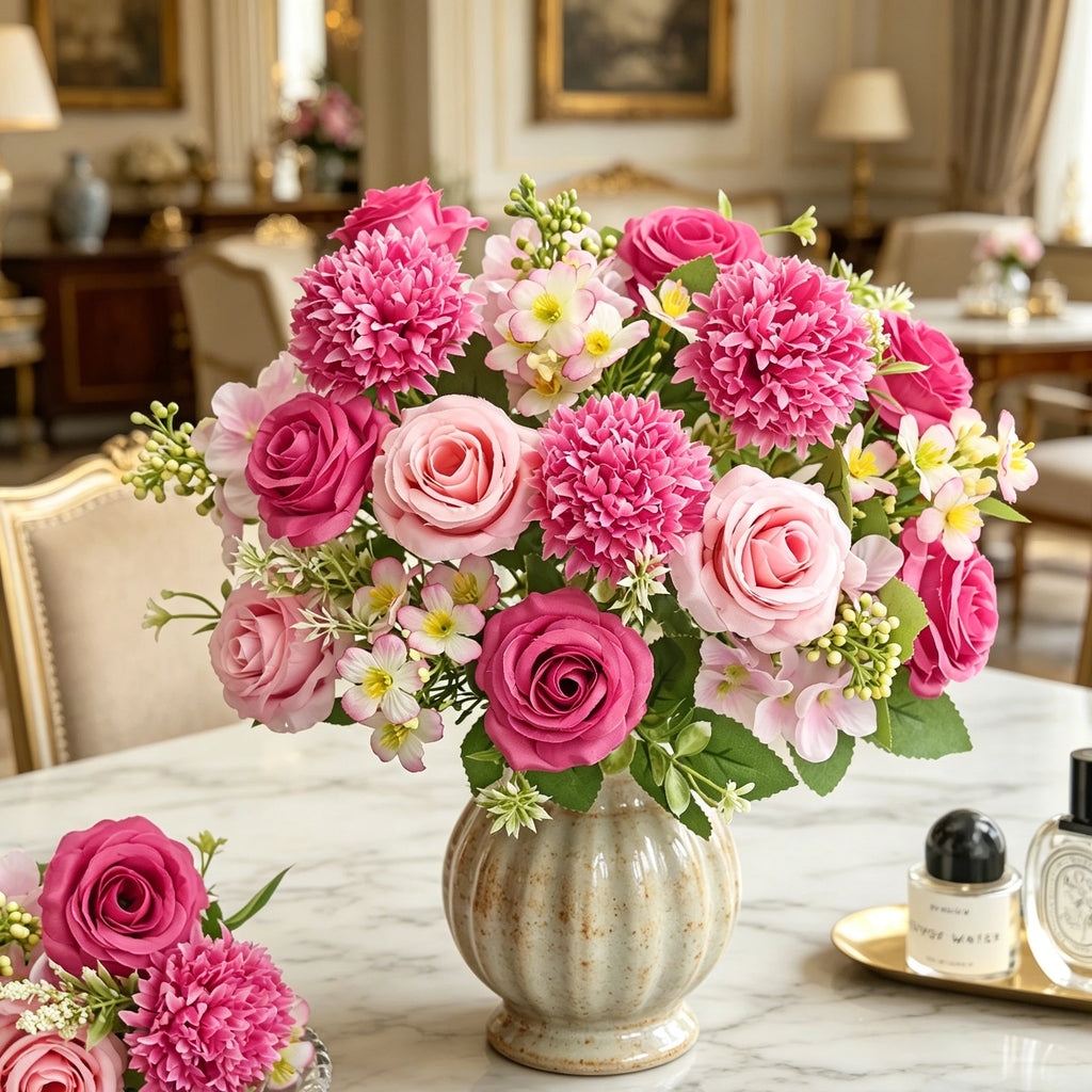 Artificial Silk Hydrangea Rose Bouquet – Wedding & Home Décor Artificial Flower Bouquet Babs