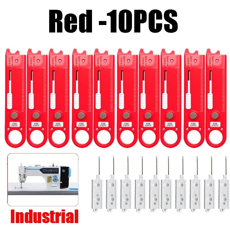 Automatic Needle Threader with Magnifier & Ruler | Sewing Tool Needle Threader Tool Babs Red Industrial-10PCS