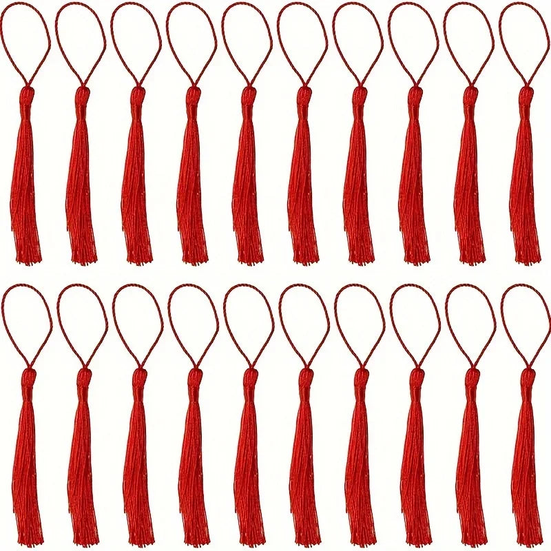 Mini Silky Tassel Charms – Jewelry, Keychain & Craft Tassels Craft Tassel Charms Babs Red
