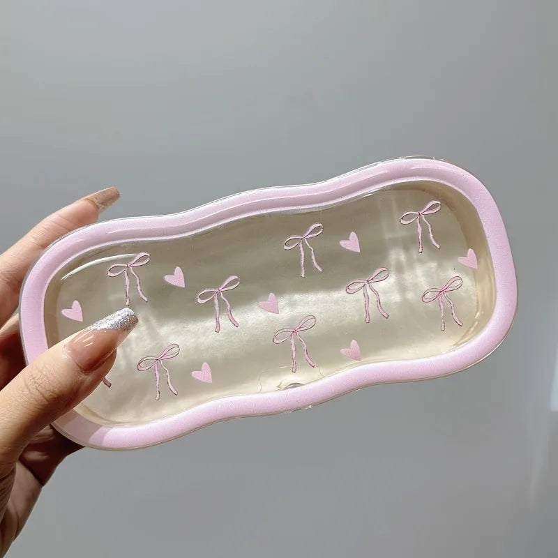Magnetic Glasses Case Heart Bow Design – Portable Storage Box Eyeglass Storage Case Babs 1Pc