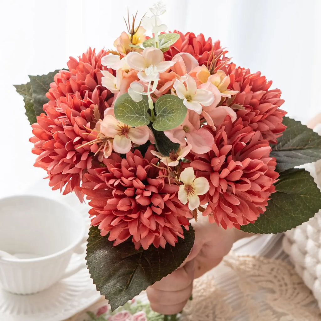 Silk Chrysanthemum Artificial Bouquet – Wedding & Home Décor Artificial Flower Bouquet Babs