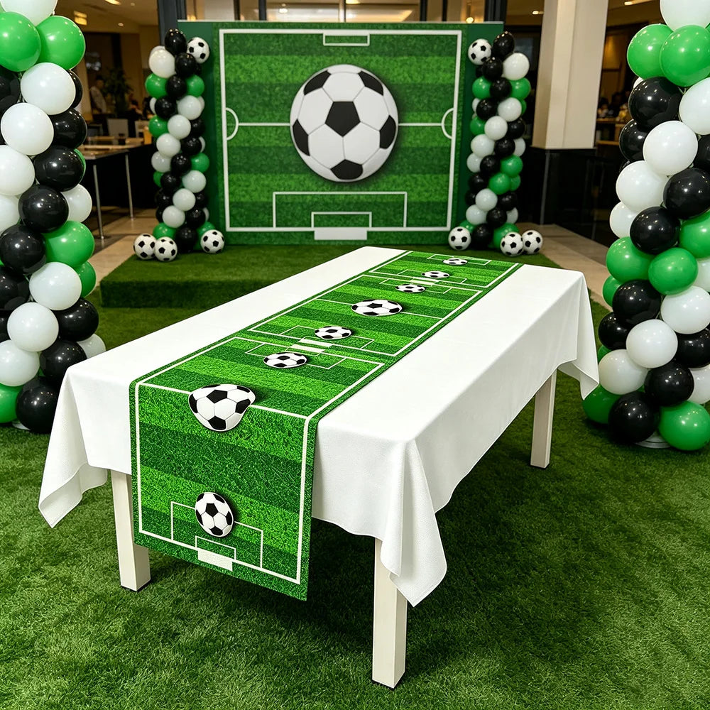 Soccer Football Party Supplies – Plates, Cups, Napkins & Runner Party Tableware Set Babs