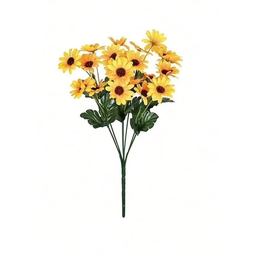 Artificial Silk Daisy Bouquet – Wedding & Home Décor Flowers Artificial Flower Bouquet Babs YELLOW 3 pieces