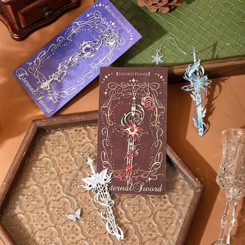 Anime Elemental Metal Bookmark – Colorful Enamel Hollow Design Metal Bookmark Babs