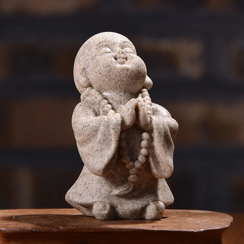 Smiling Baby Buddha Statue | Sandstone Meditation Figurine Buddha Figurine Babs grey