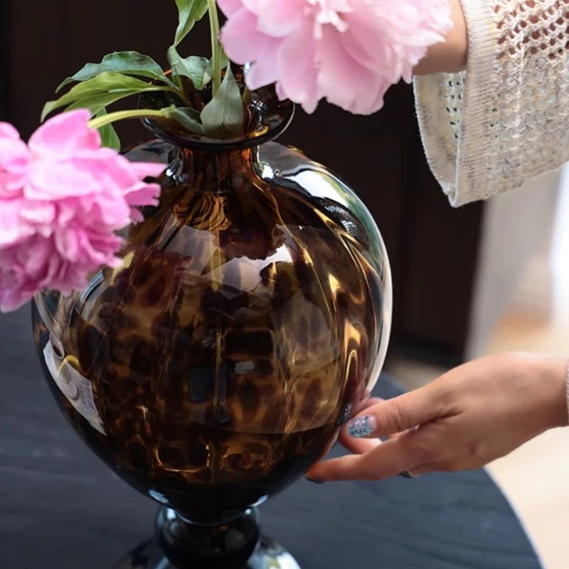 Modern Glass Vase for Living Room, Coffee Table & Desktop Glass Vase Babs