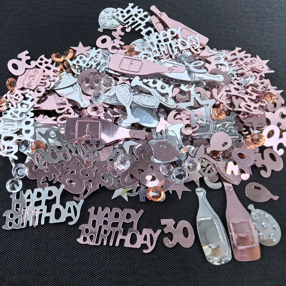 Rose Gold Birthday Confetti Foil Stars & Sequins Table Decor Party Confetti Decor Babs 30th rose gold