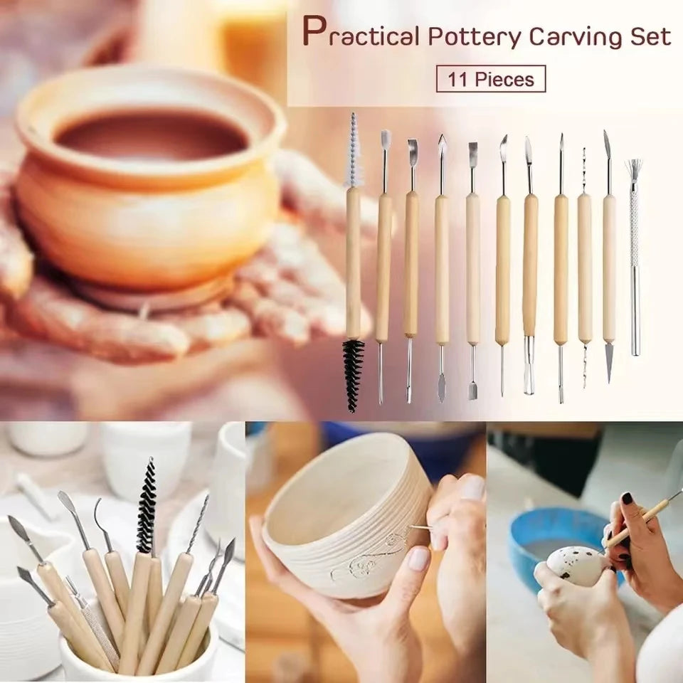11Pcs Clay Sculpting Tool Set – Ceramic & Polymer Carving Kit Clay Sculpting Tools Babs