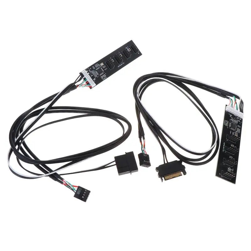 9Pin to 4x 9Pin USB 2.0 Hub Riser Card with 60cm Cable USB Hub Riser Card Babs