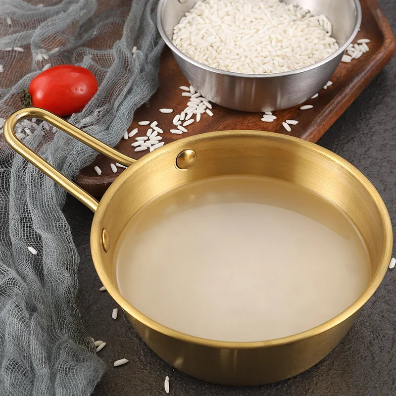 304 Stainless Steel Korean Bowl with Handle – Gold Finish Stainless Steel Bowl Babs