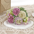 6-Head Silk Hydrangea Peony Artificial Flower Bouquet | Wedding Artificial Flower Bouquet Babs Purple 1PC