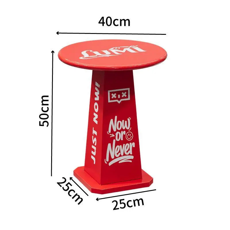 Round Metal Side Table – Modern Minimalist Living Room Coffee Table Round Side Table Babs Red
