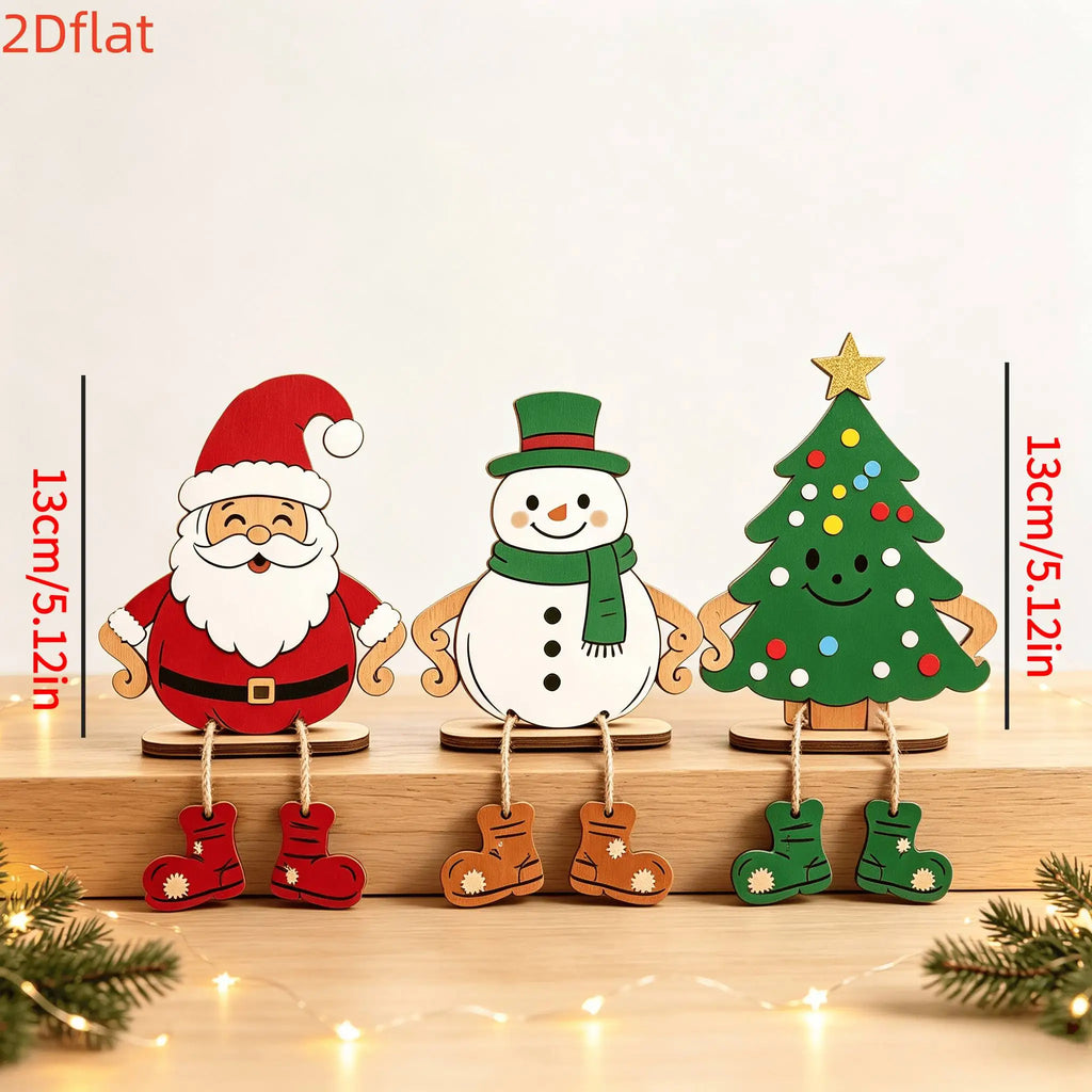 3pcs Wood Christmas & Halloween Decor Signs | Farmhouse Style Holiday Wood Signs Babs MULTI