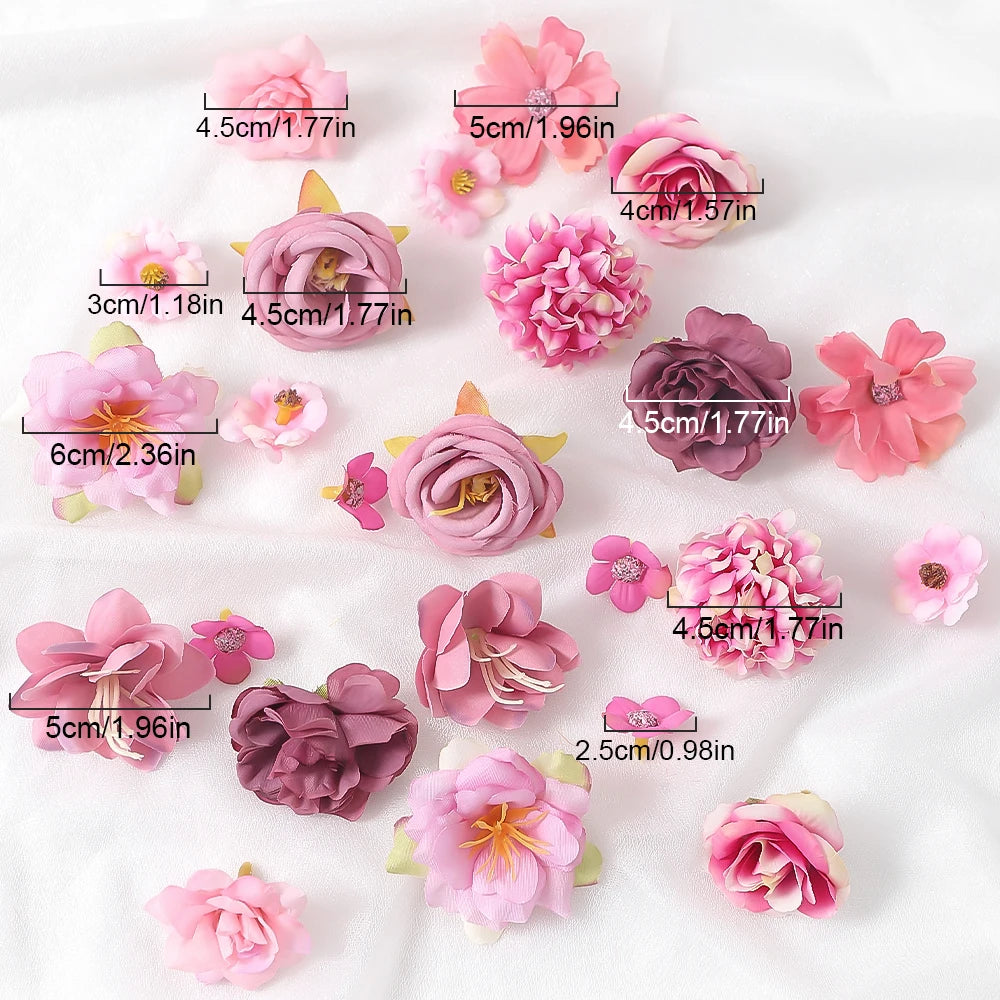 24Pcs Silk Artificial Rose & Chrysanthemum Flowers – Home Decor Artificial Flower Set Babs