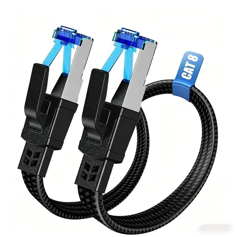 CAT8 Ethernet Cable 40Gbps 2000MHz Flat & Round RJ45 Patch Cord Ethernet Patch Cable Babs