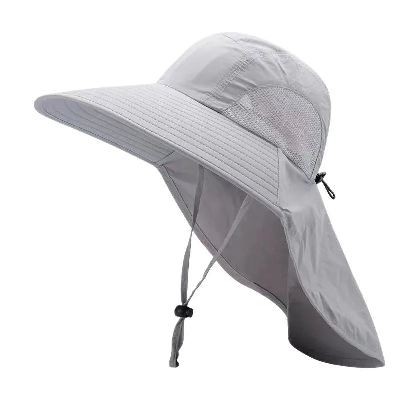 Waterproof Bucket Hat Wide Brim Sun Protection & Neck Cover Outdoor Bucket Hat Babs GRAY