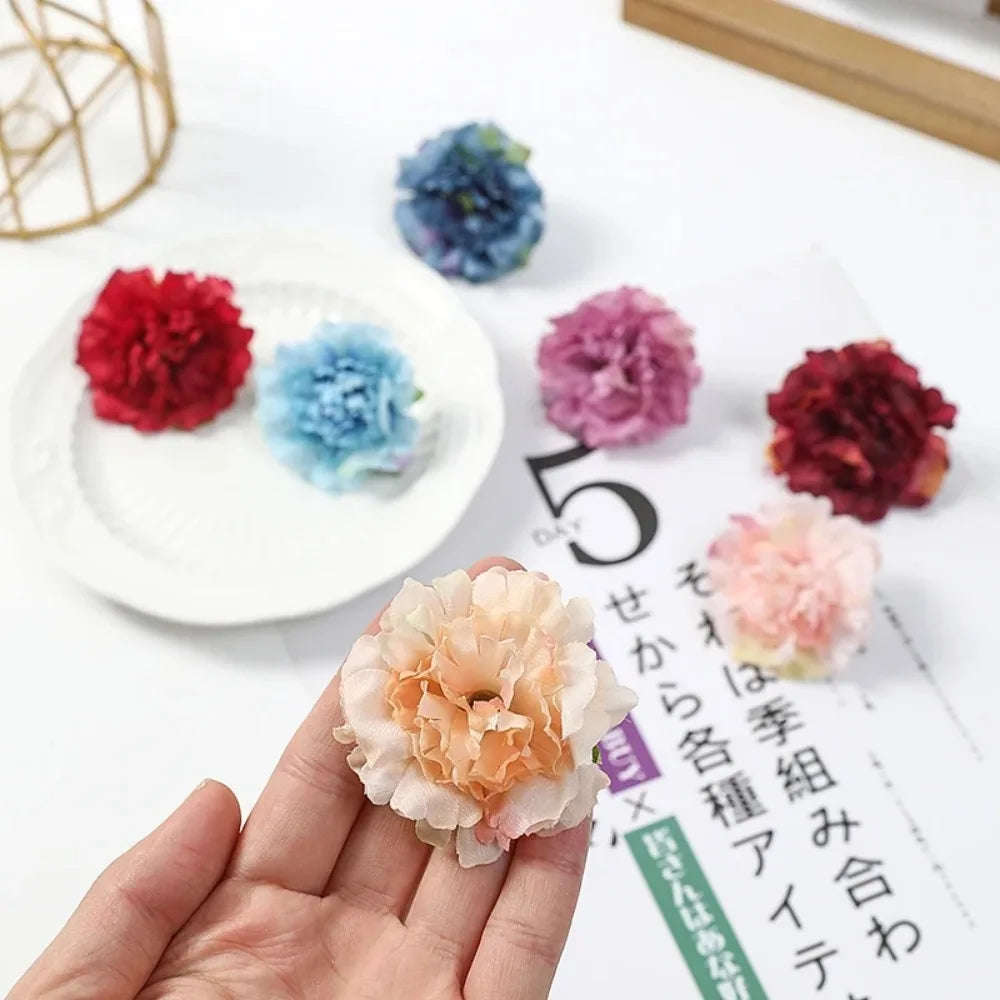 Carnation Artificial Silk Flower Heads 10/20Pcs – Wedding & Crafts Artificial Silk Flowers Babs