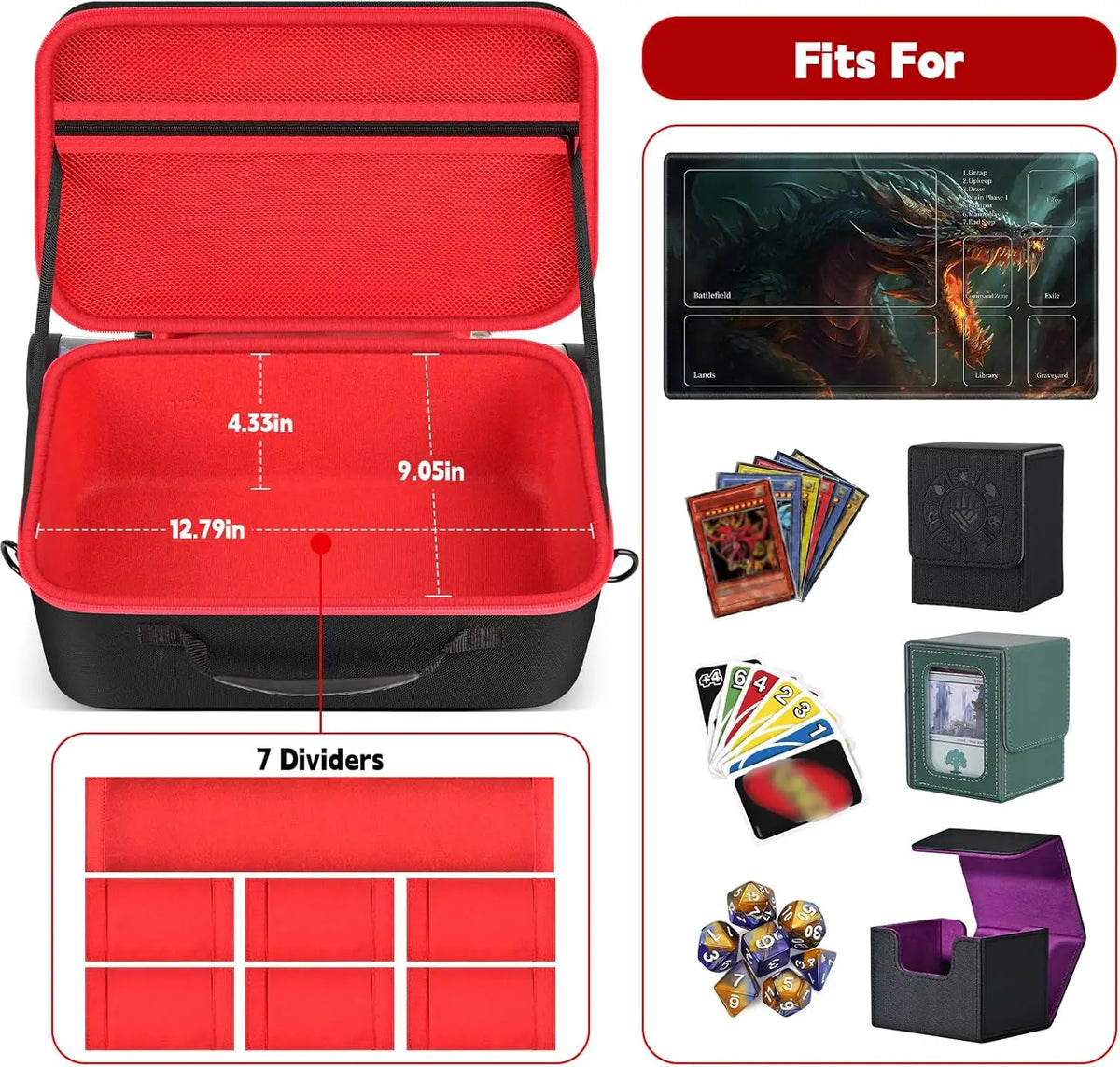 Trading Card Storage Case – MTG, TCG & Yu-Gi-Oh Deck Bag Trading Card Case Babs