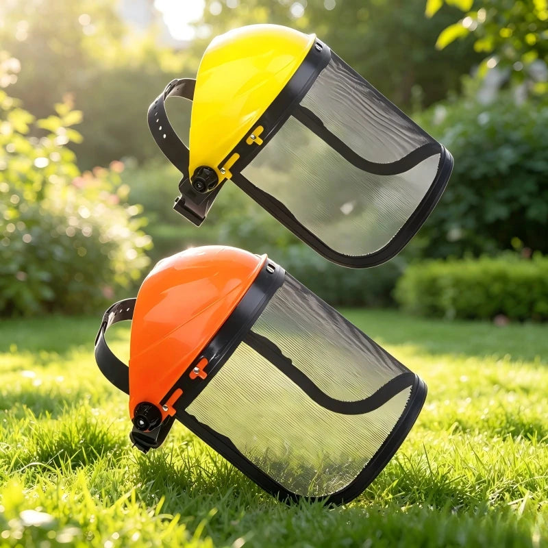 Grass Trimmer Safety Helmet Full Face Mesh Shield Safety Helmet Babs