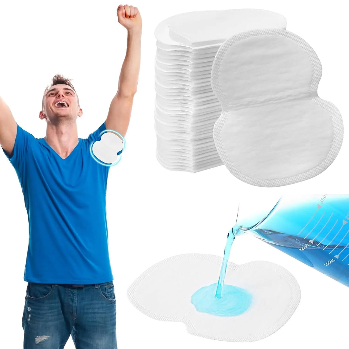 Disposable Underarm Sweat Pads – Unisex Cotton Armpit Shields Underarm Sweat Pads Babs