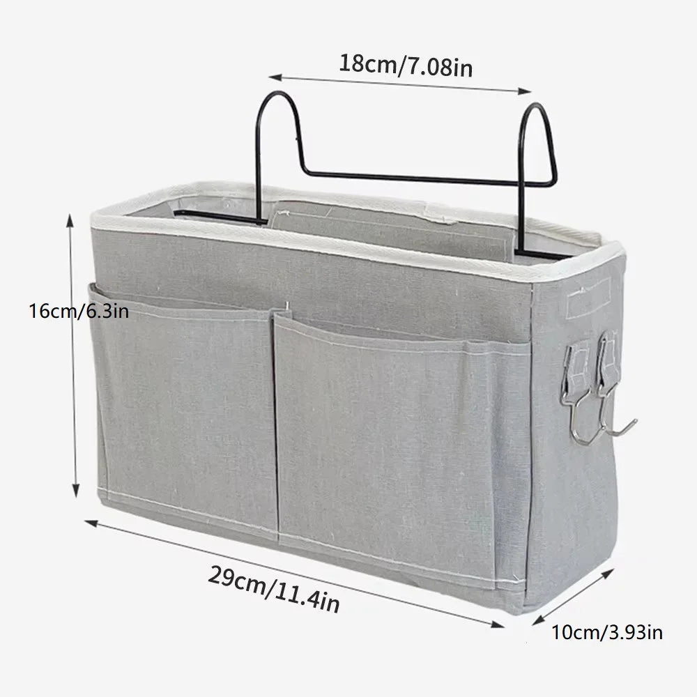 HOMEFISH Bedside Hanging Storage Basket – Dorm Organizer Bag Hanging Storage Basket Babs