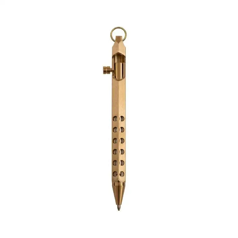 Brass Bolt Action Ballpoint Pen | Retro EDC 1.0mm Medium Point Brass Ballpoint Pen Babs