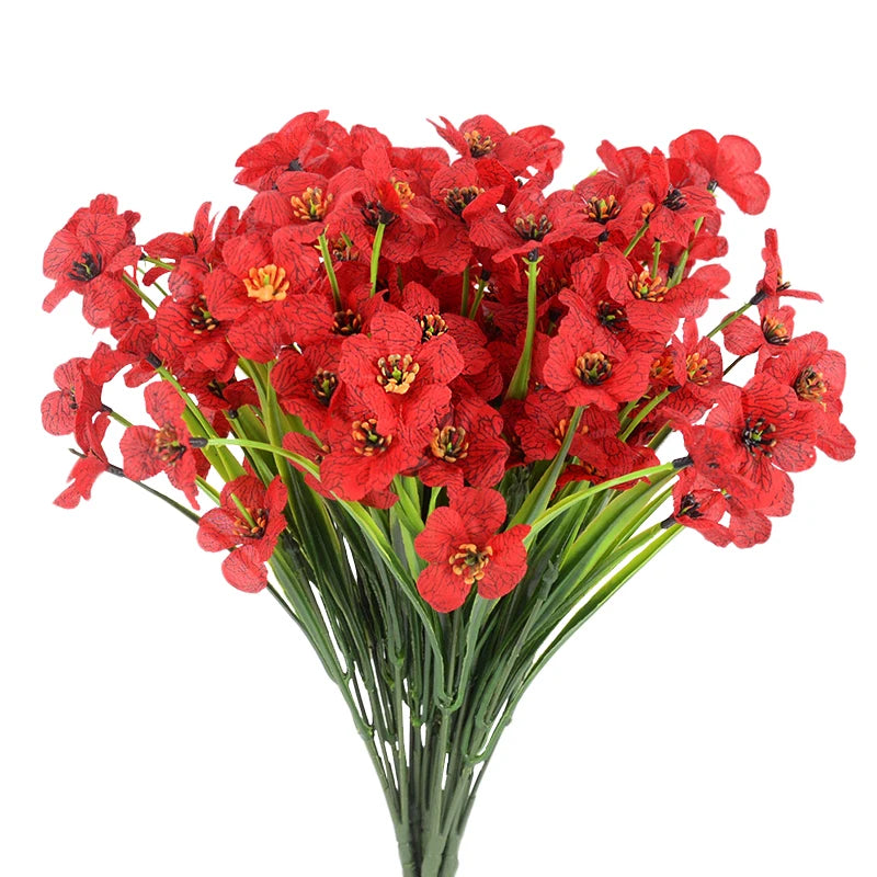 18-Head Violet Artificial Flower Bouquet – Home & Wedding Décor Artificial Flower Bouquet Babs Red