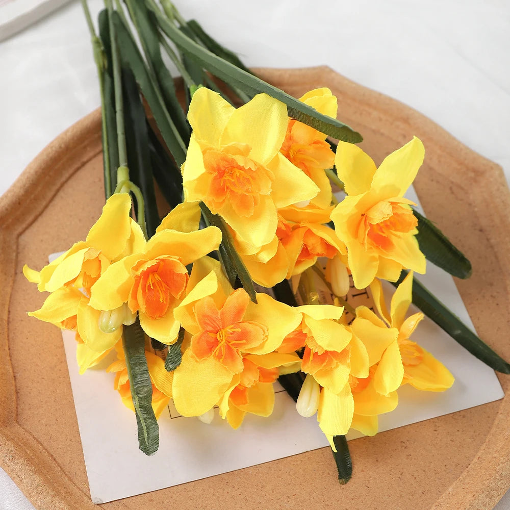 Yellow Artificial Rose Bouquet 2/4 Pcs – Faux Flower Home Décor Artificial Flower Bouquet Babs