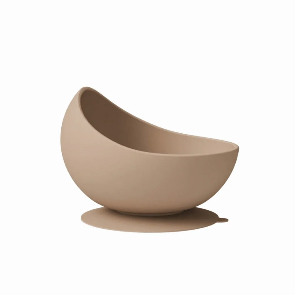 Elevated Slow Feeder Cat Bowl – Non-Slip Silicone Suction Cup Slow Feeder Cat Bowl Babs Brown Model B