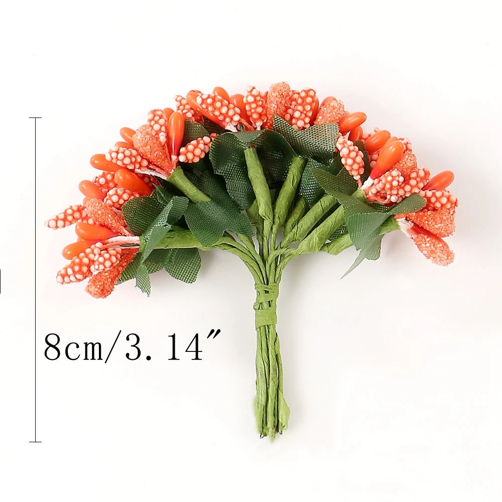 12Pcs Artificial Berry Stamen Flowers – DIY Wedding & Christmas Artificial Craft Flowers Babs