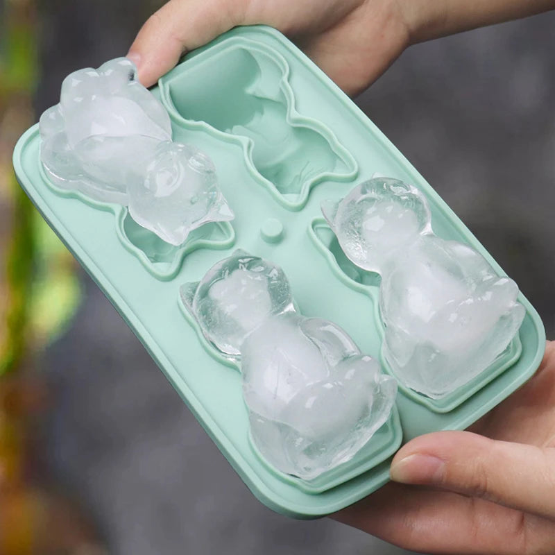 3D Cat Silicone Ice Cube Mold – 4-Cavity Animal Shape Tray Silicone Ice Mold Babs
