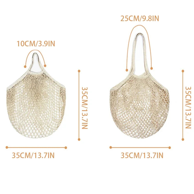 Reusable Cotton Mesh Grocery Bags – Foldable Produce Storage Reusable Mesh Bag Babs