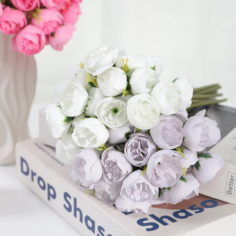 27-Head Silk Rose Artificial Flowers – Wedding & Home Décor Artificial Silk Flowers Babs