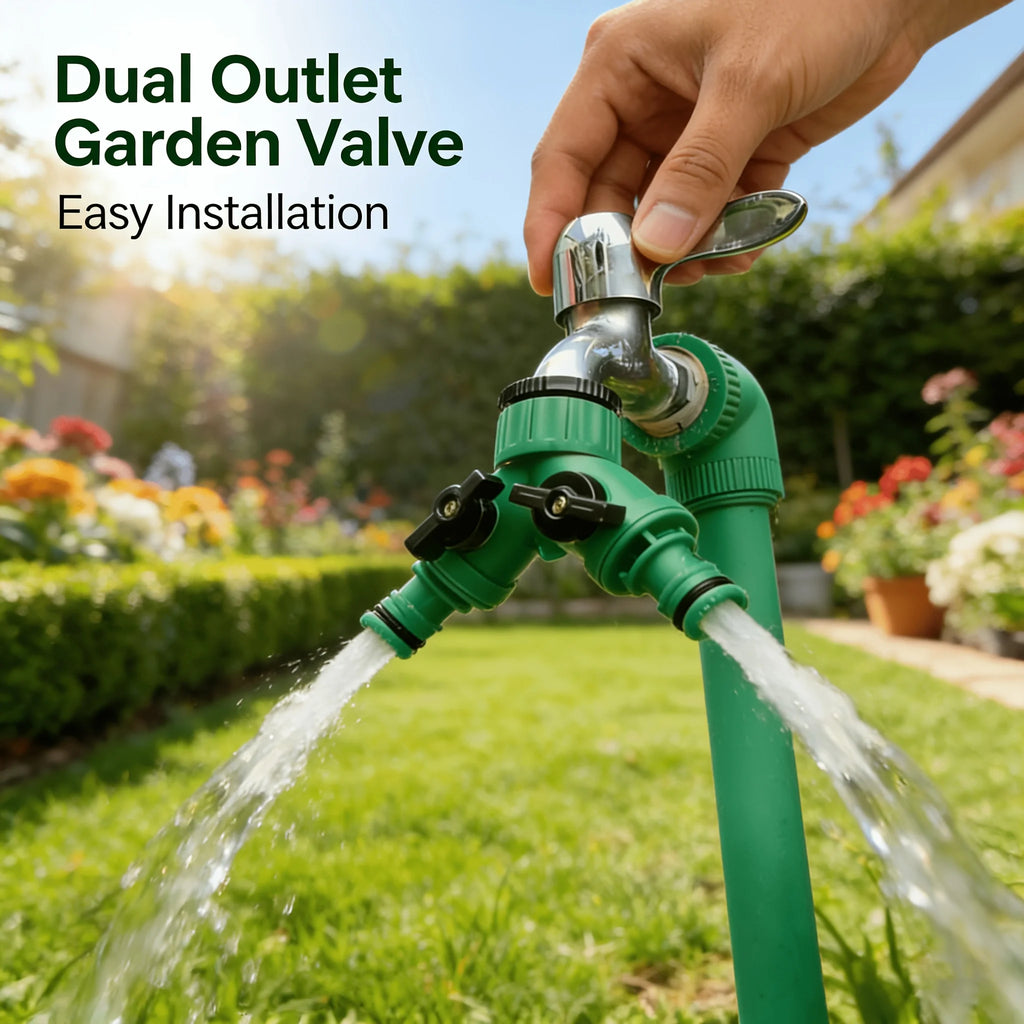 Y-Shape Garden Hose Splitter with Universal Joint Faucet Fitting Garden Hose Splitter Babs