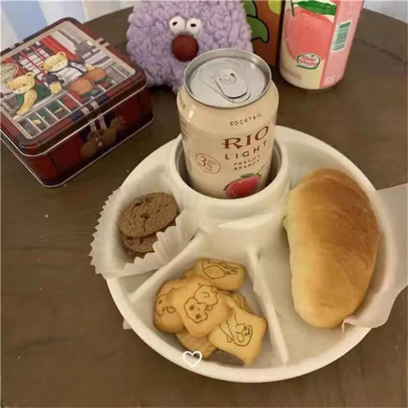 21cm Divided Plate – Portable BBQ Picnic Tray for Kids & Adults Divided Dinner Plate Babs PC