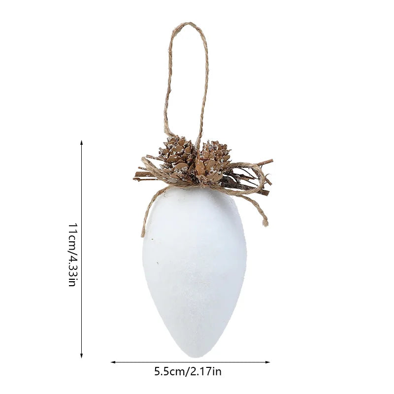 White Foam Christmas Ornaments – Snowflake & Ball Pendants Christmas Tree Ornaments Babs Water Drop