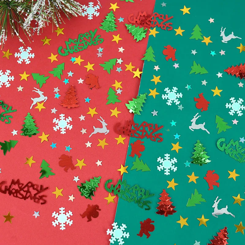 Christmas Table Confetti Snowflake & Xmas Tree Sequins 15g Holiday Party Confetti Babs